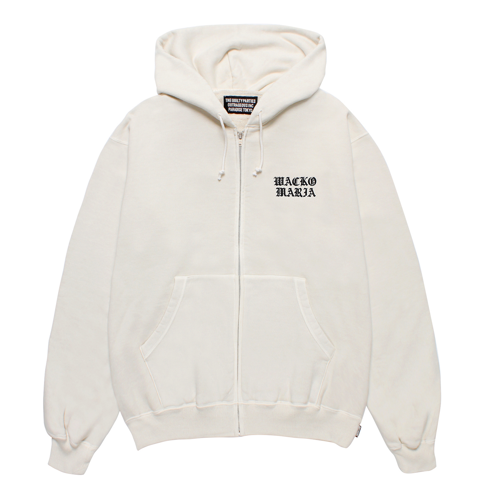 WASHED MIDDLE WEIGHT FULL ZIP HOODED SWEAT SHIRT