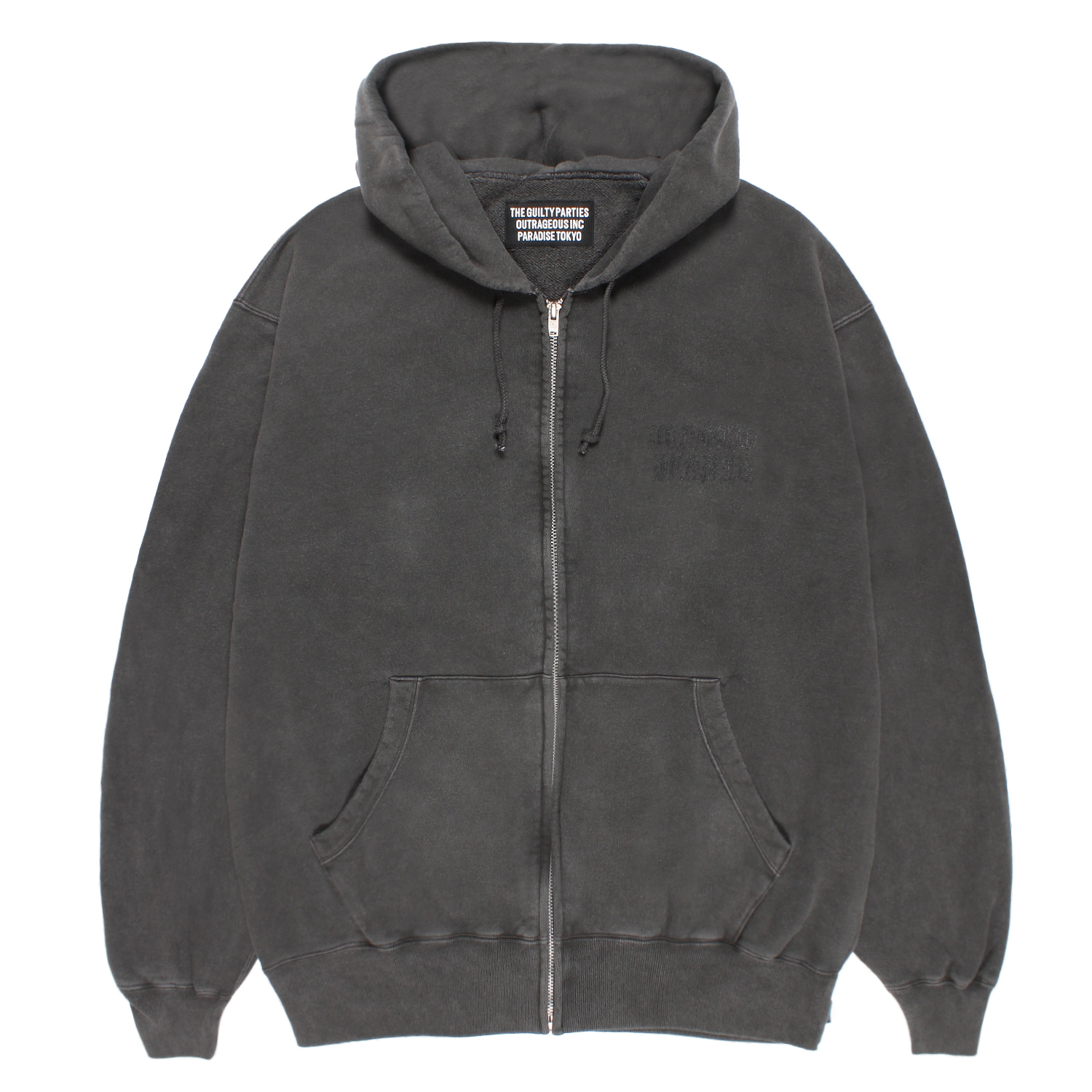 WASHED HEAVY WEIGHT ZIP HOODED SWEAT SHIRT