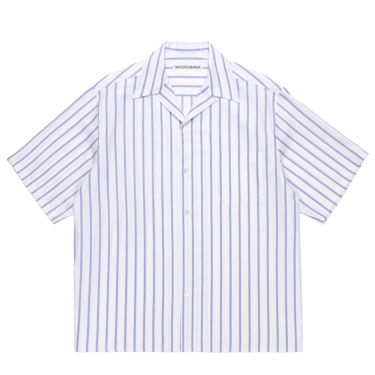 BEZ TEKSTIL / STRIPED OPEN COLLAR SHIRT