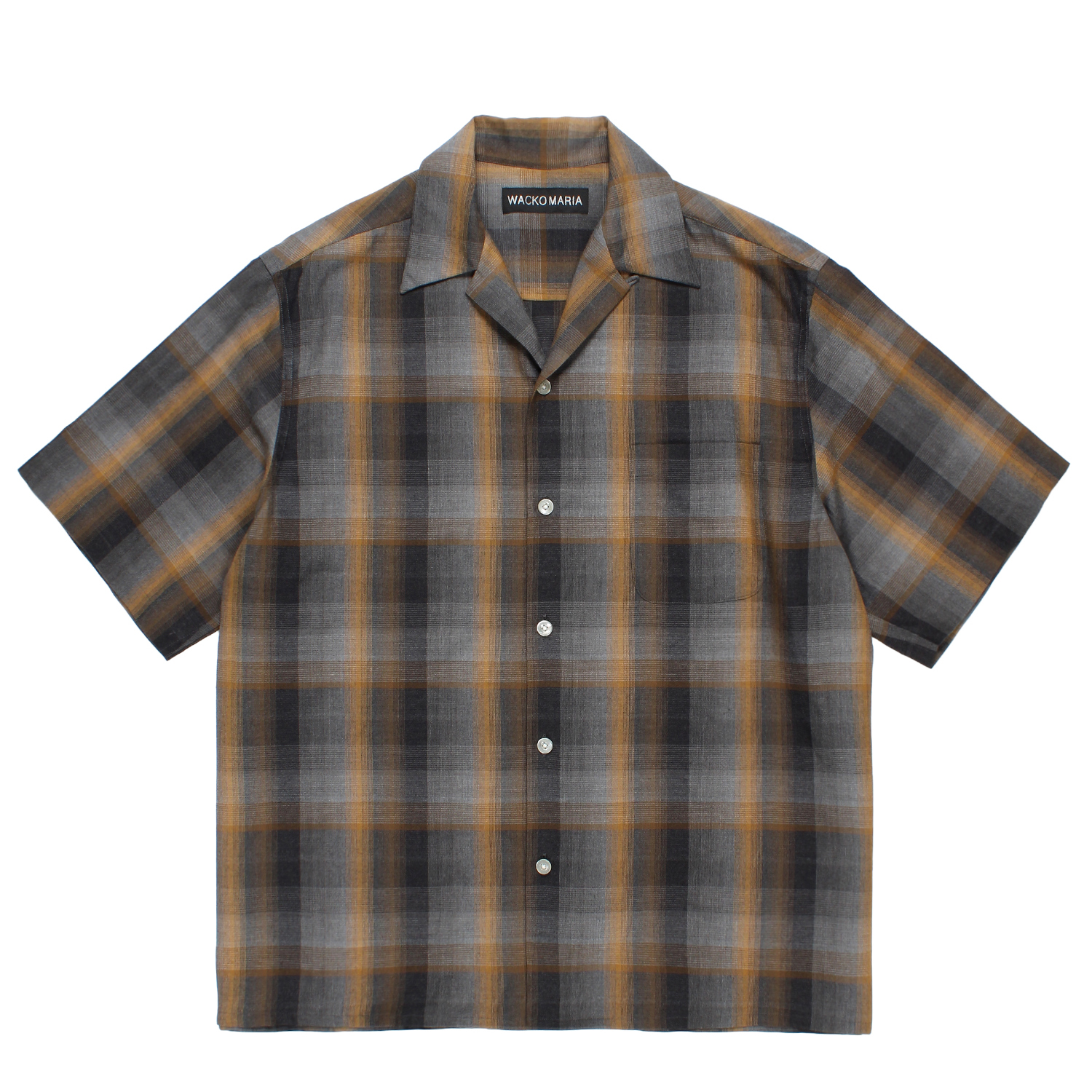 OMBRE CHECK OPEN COLLAR SHIRT S/S (TYPE-1)