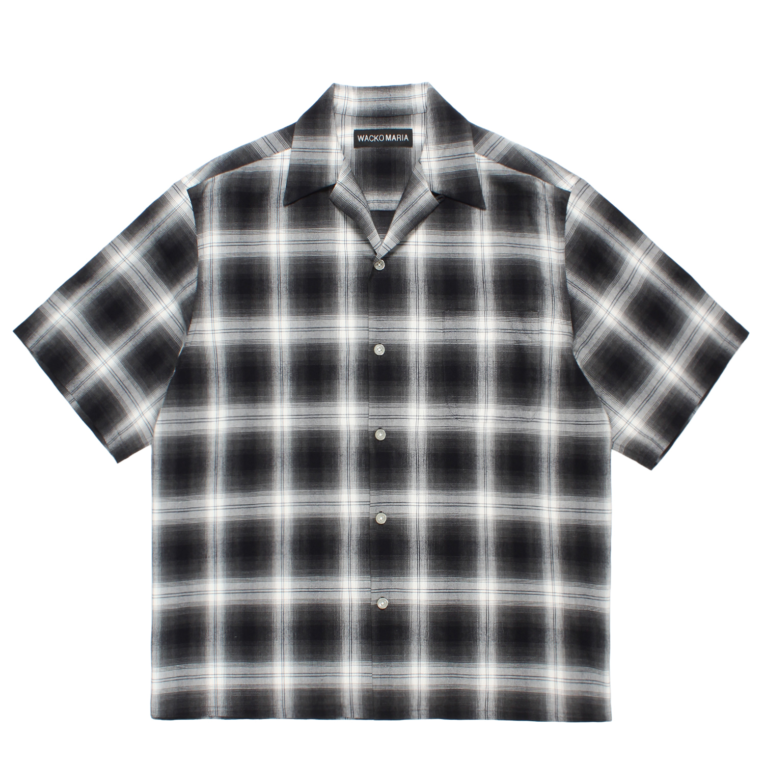 OMBRE CHECK OPEN COLLAR SHIRT S/S (TYPE-2)