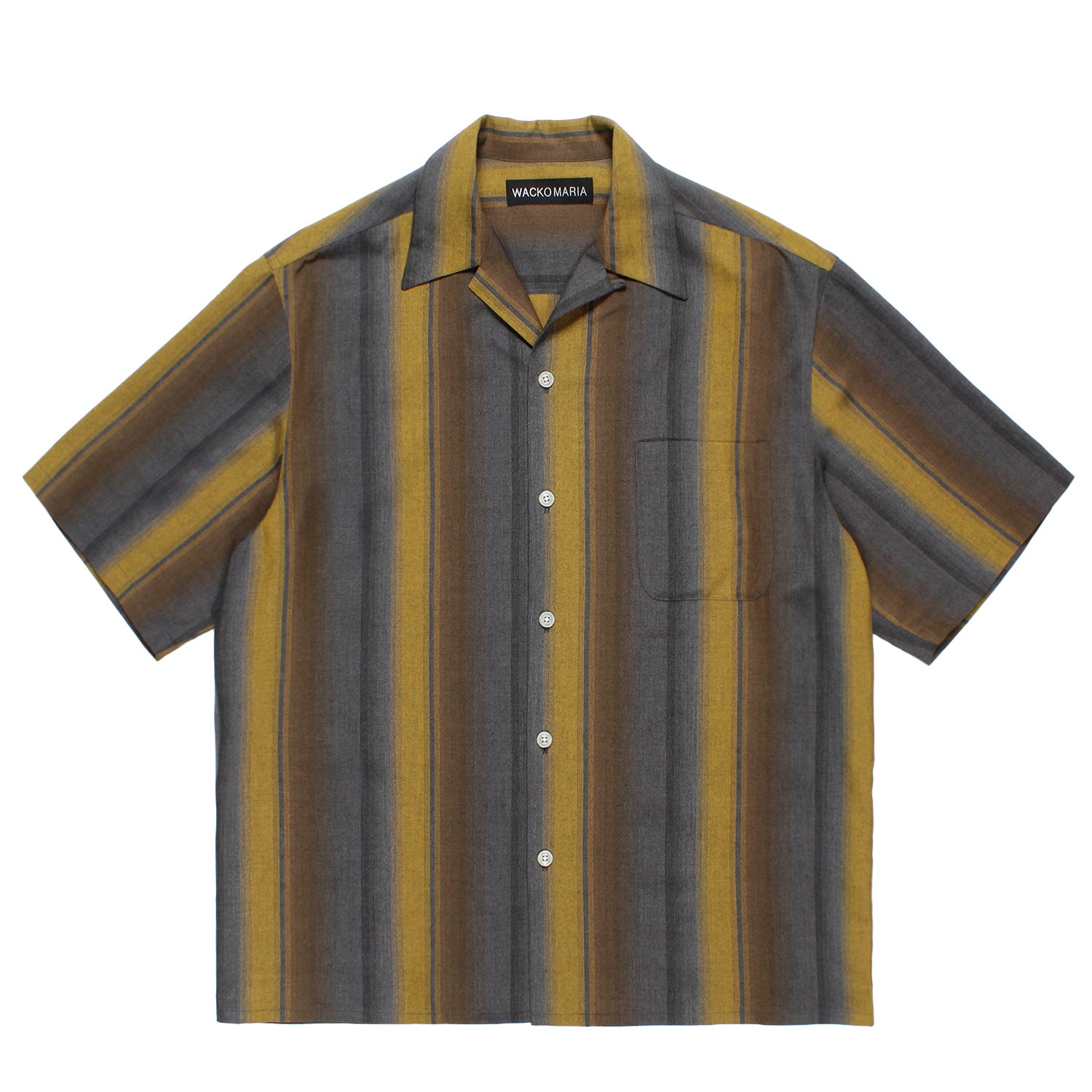 OMBRE STRIPED OPEN COLLAR SHIRT S/S