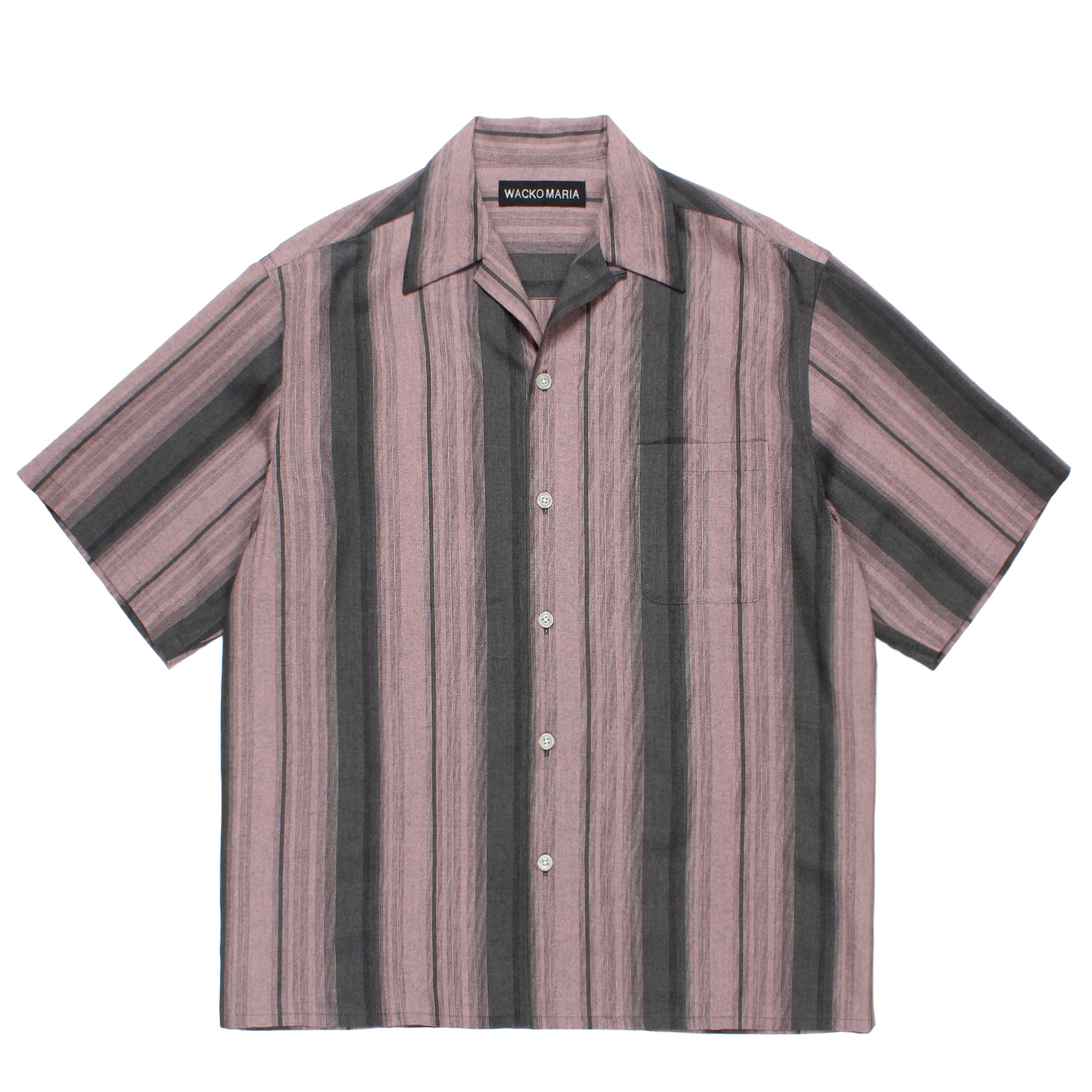 OMBRE STRIPED OPEN COLLAR SHIRT S/S