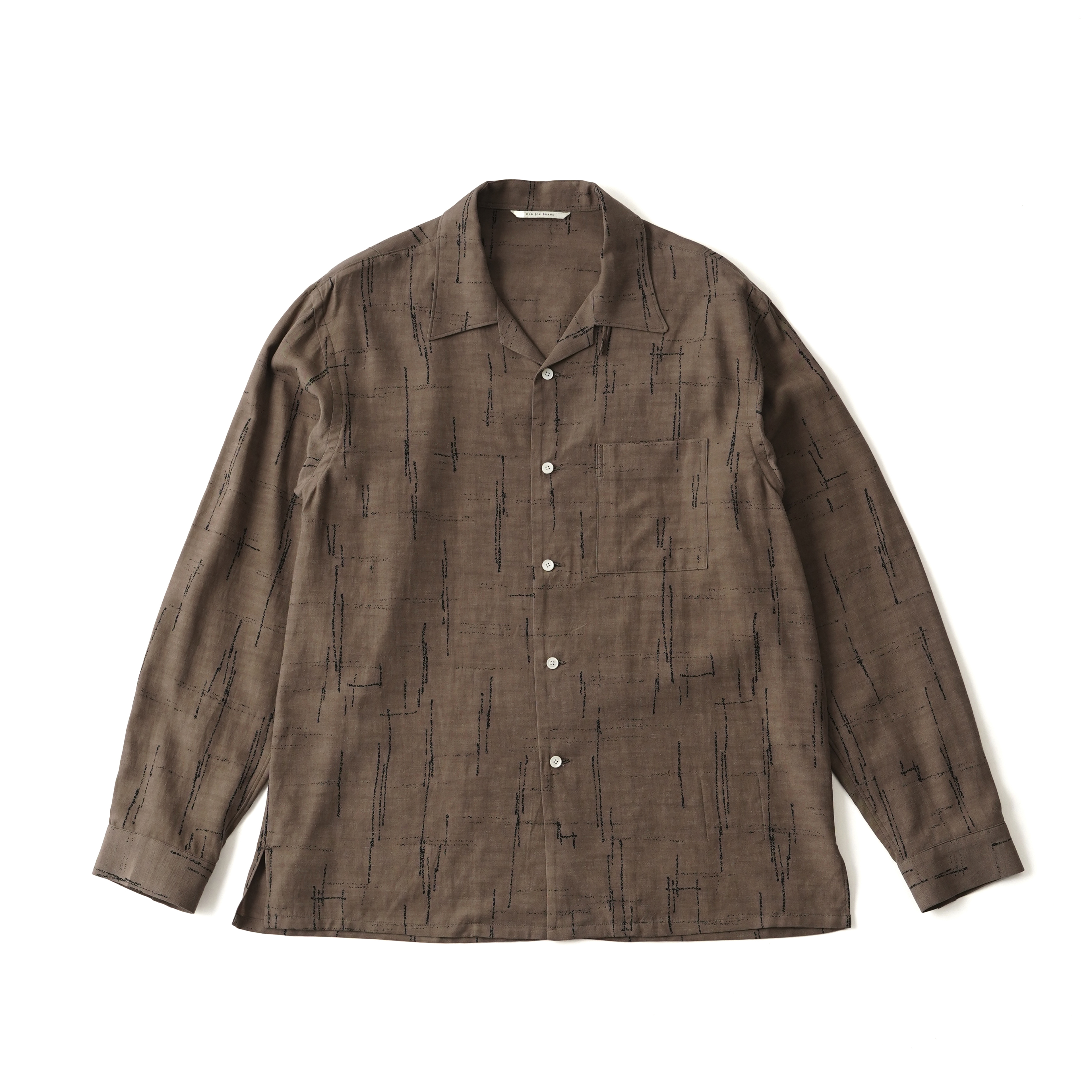 ORIGINAL PRINTED OPEN COLLAR SHIRTS (KASURI) Long-sleeve