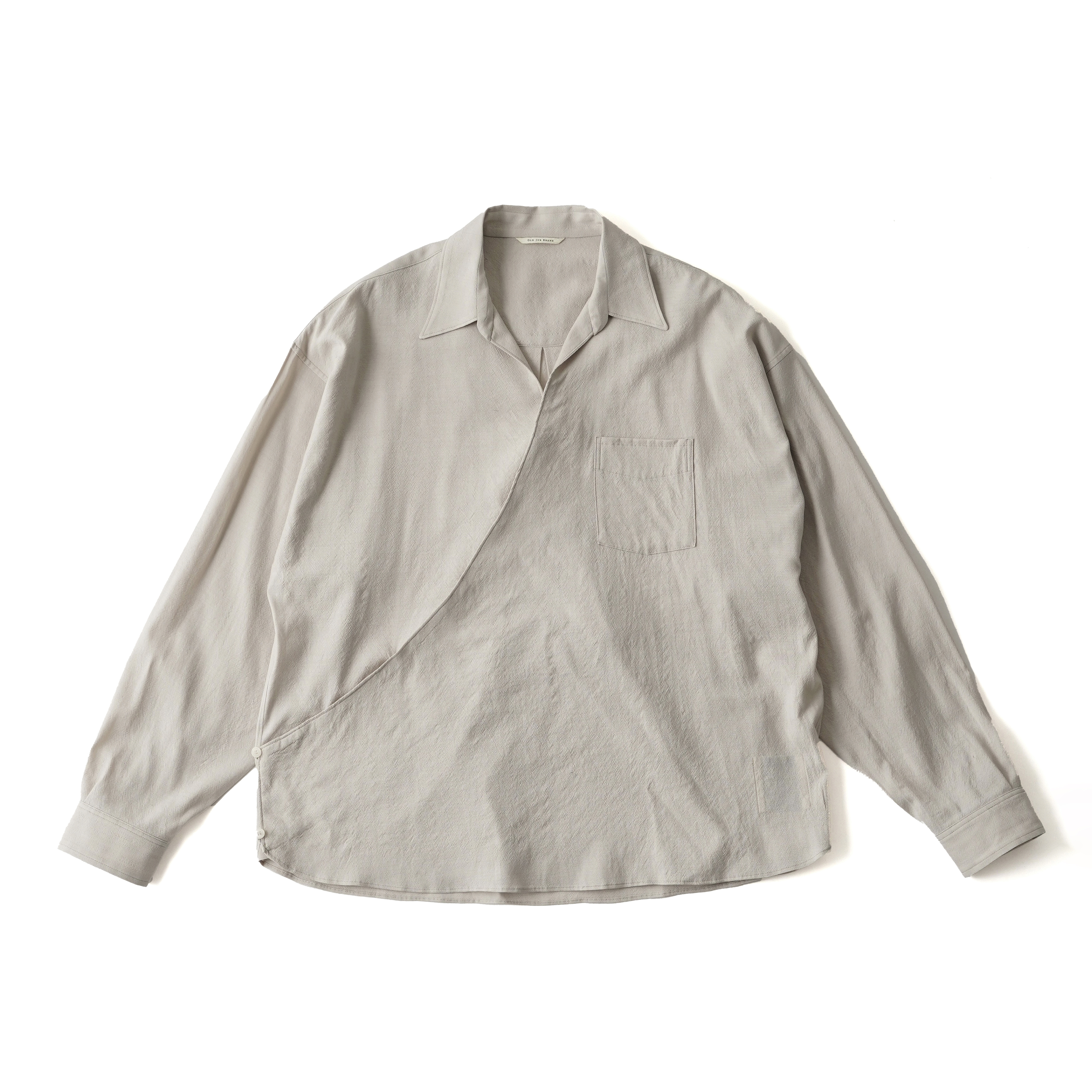 ASYMMETRY FRONT TUNIC SHIRTS (Long-Sleeve)
