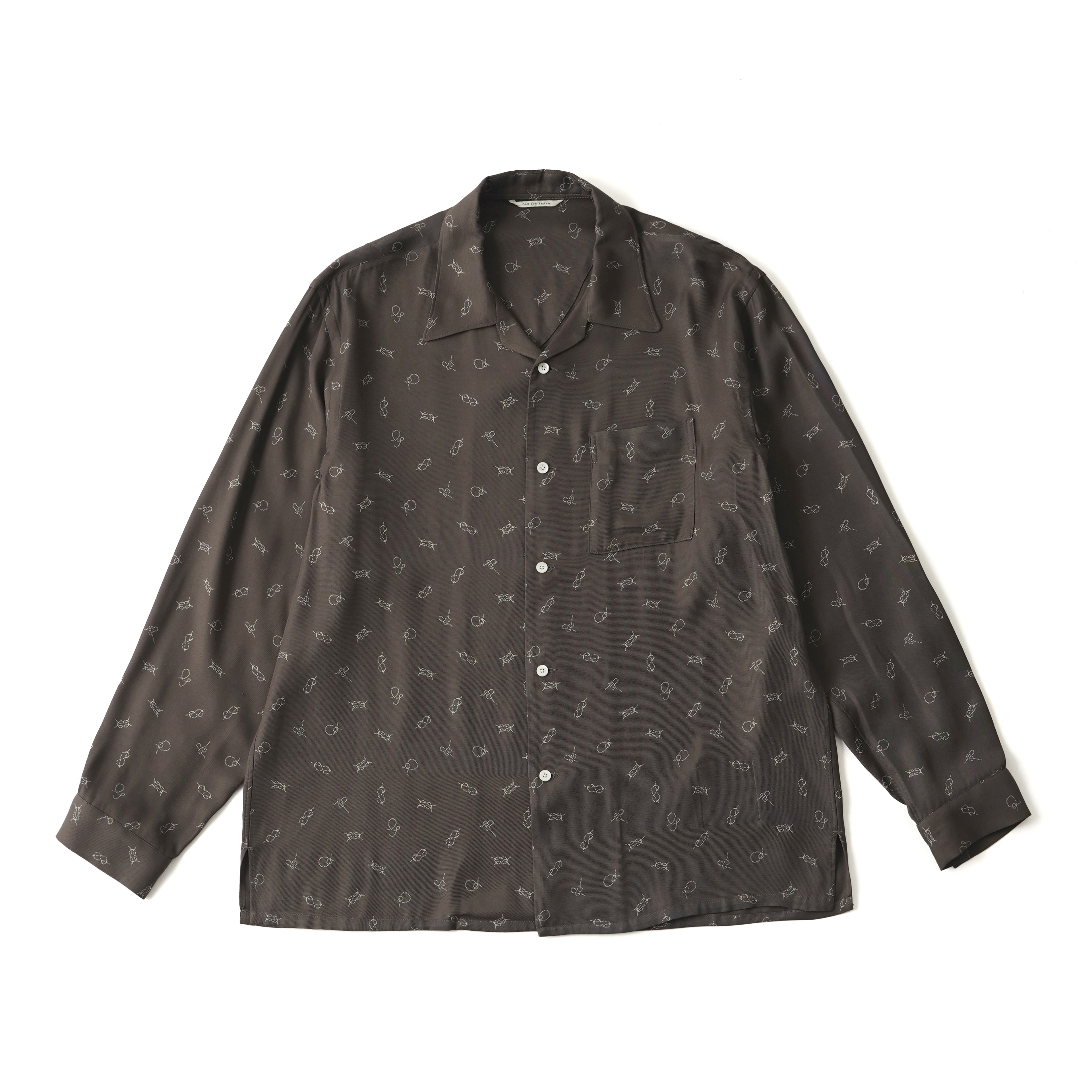 ORIGINAL PRINTED OPEN COLLAR SHIRTS (ROPE KNOT) Long-sleeve