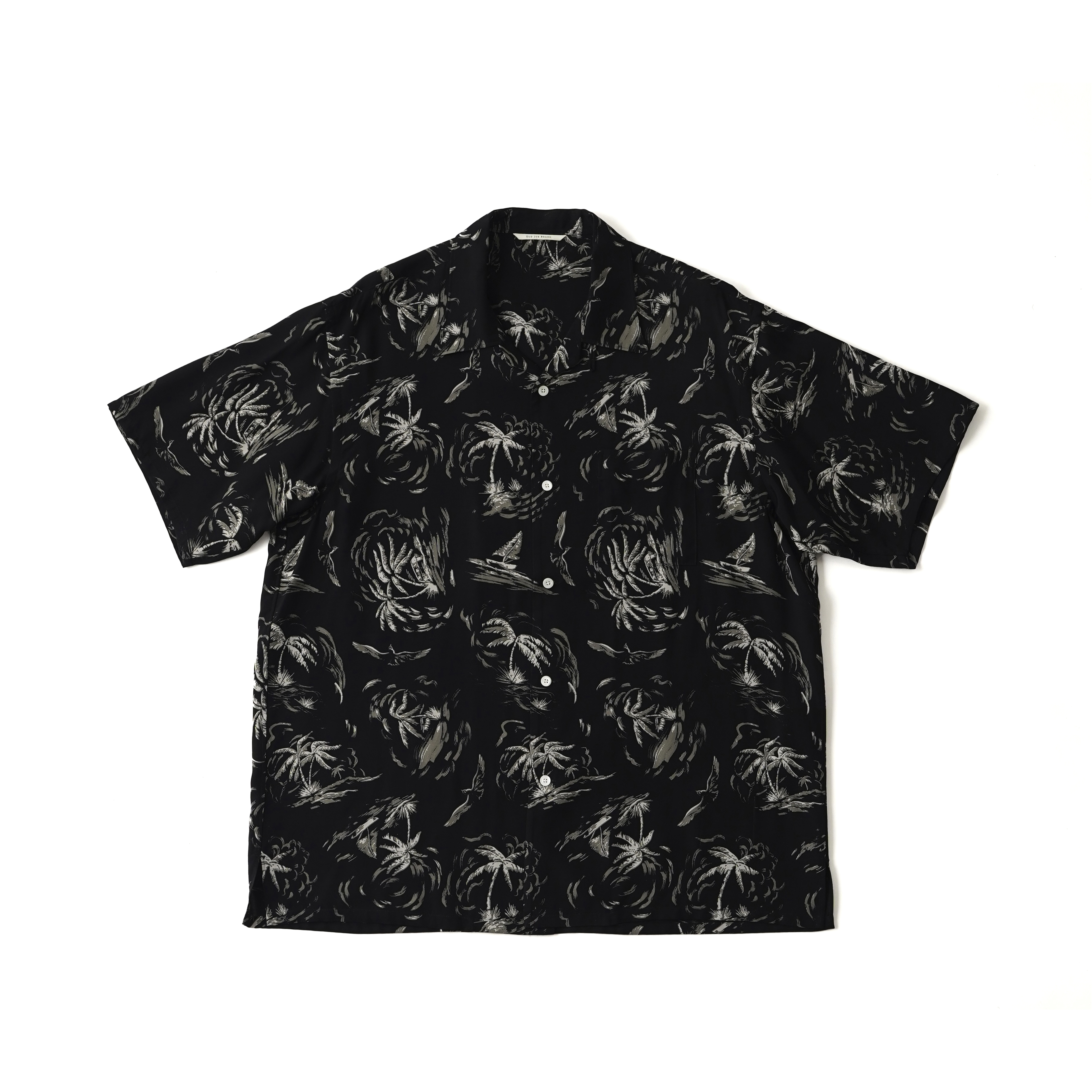 ORIGINAL PRINTED OPEN COLLAR SHIRTS (PALM TREE) Short-sleeve