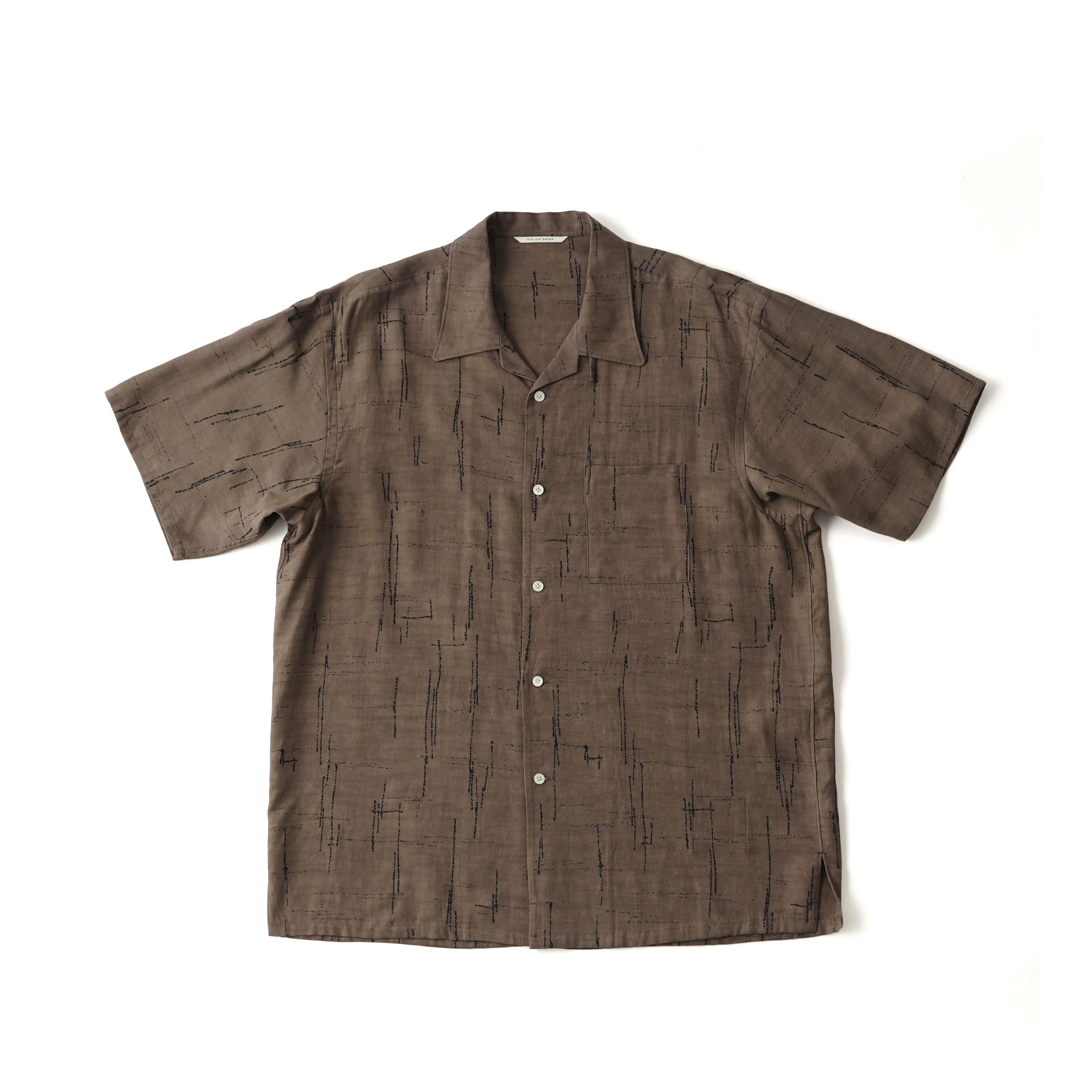 ORIGINAL PRINTED OPEN COLLAR SHIRTS (KASURI) Short-sleeve