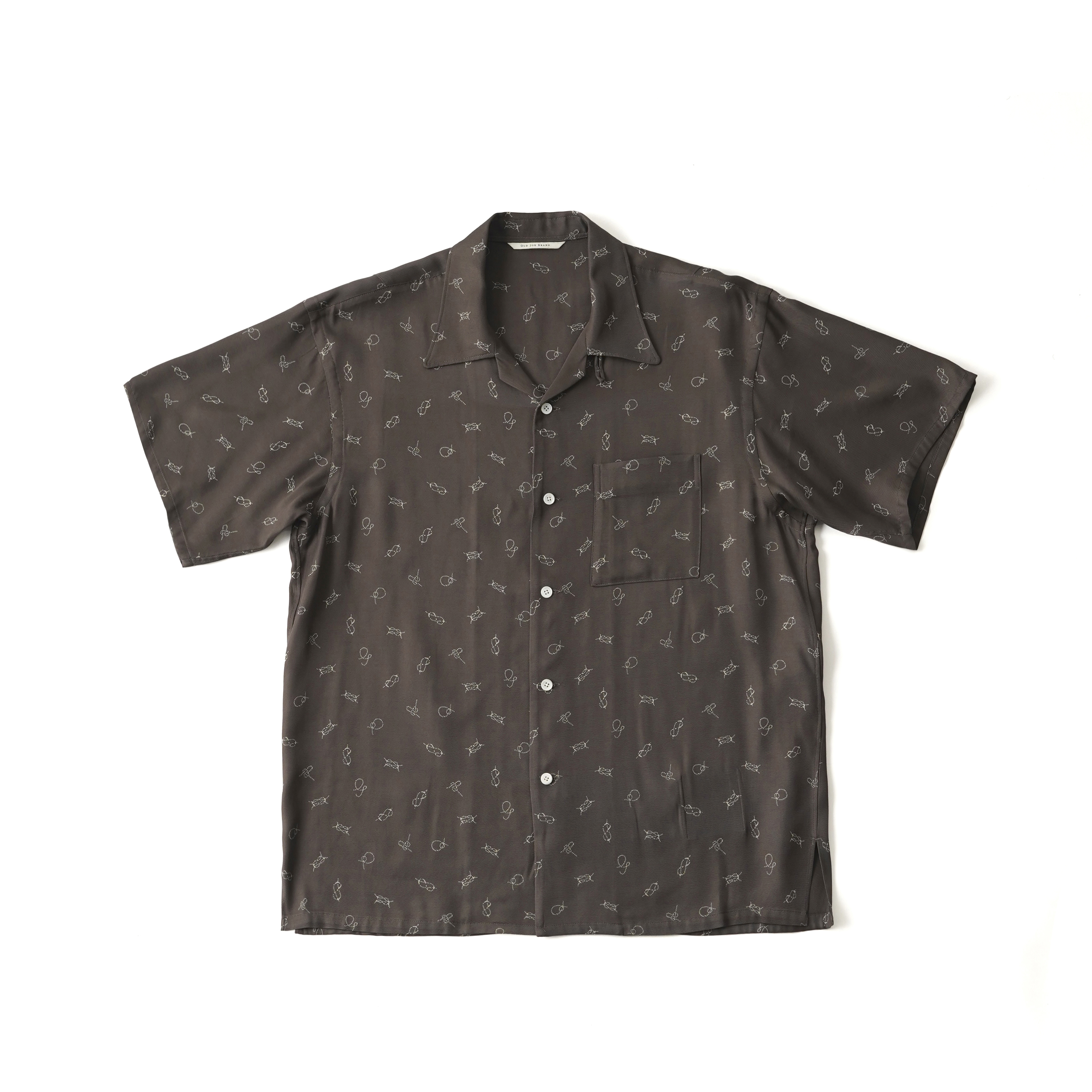 ORIGINAL PRINTED OPEN COLLAR SHIRTS (ROPE KNOT) Short-sleeve