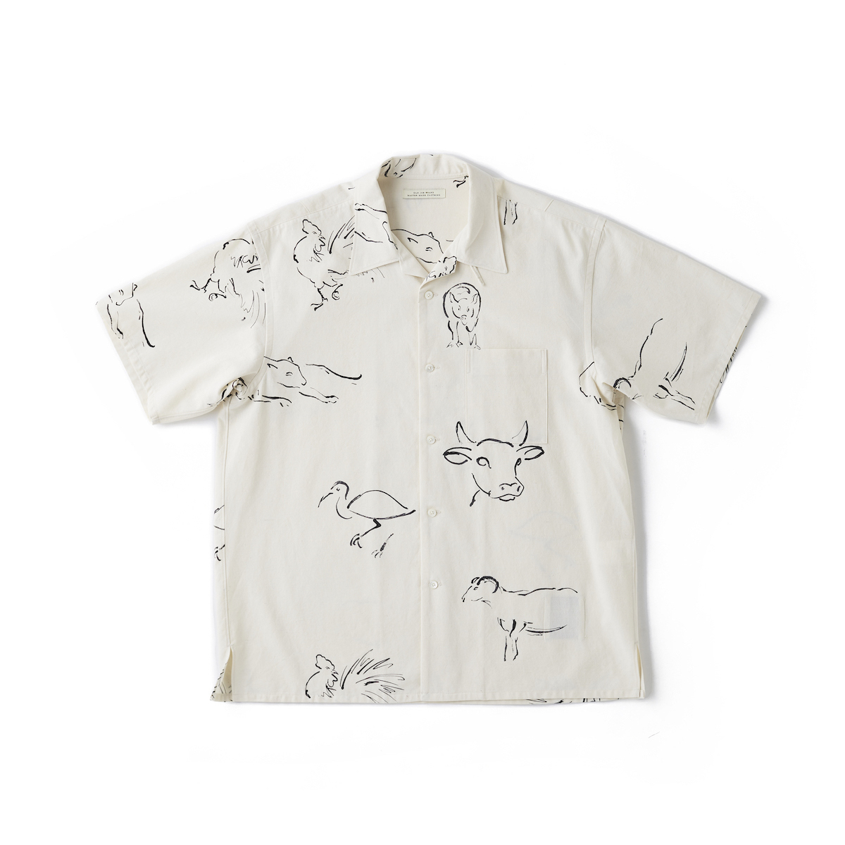 ORIGINAL PRINTED OPEN COLLAR SHIRTS(DRAWING)Short-sleeve