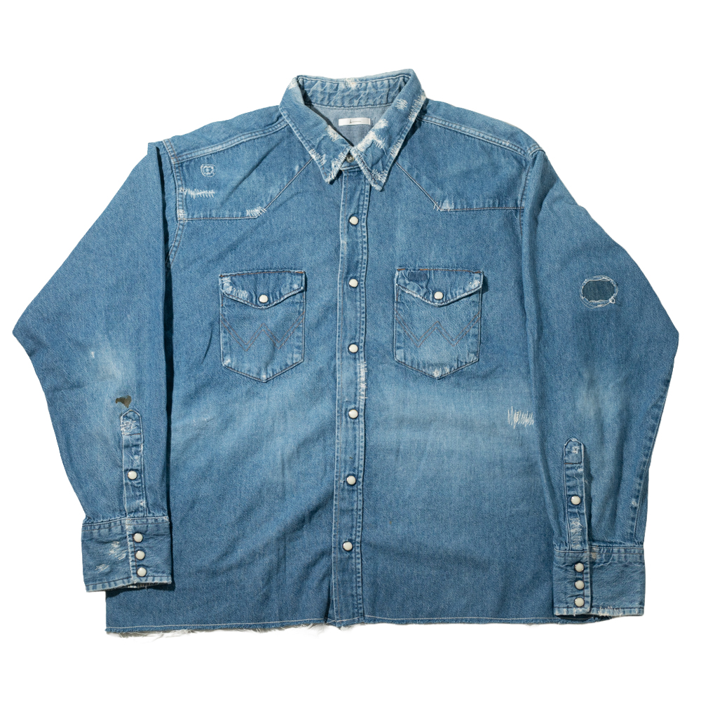 EDITED VINTAGE / DISTRESSED DENIM SHIRT