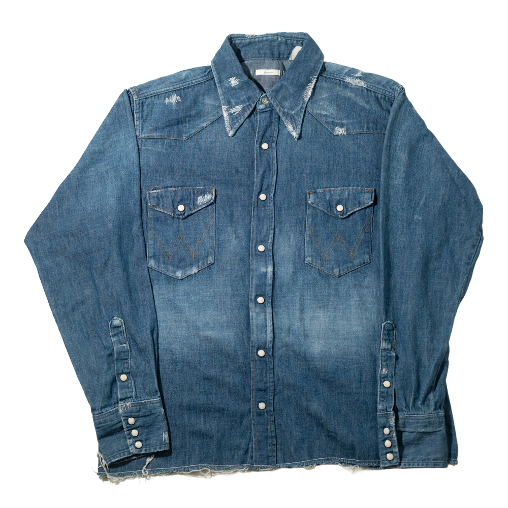 EDITED VINTAGE / DISTRESSED DENIM SHIRT