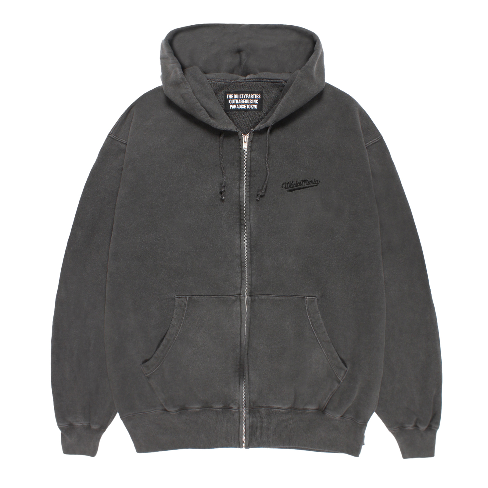 WASHED MIDDLE WEIGHT FULL ZIP HOODED SWEAT SHIRT