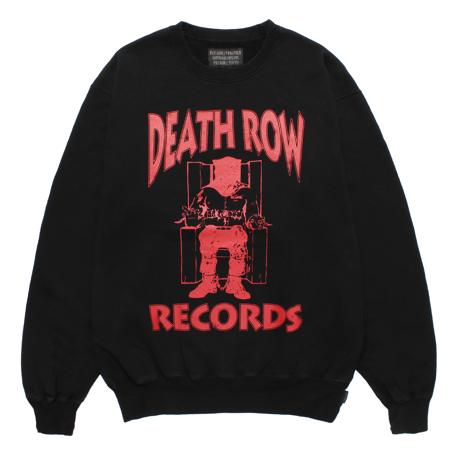DEATH ROW RECORDS / WASHED MIDDLE WEIGHT CREW NECK SWEAT SHIRT