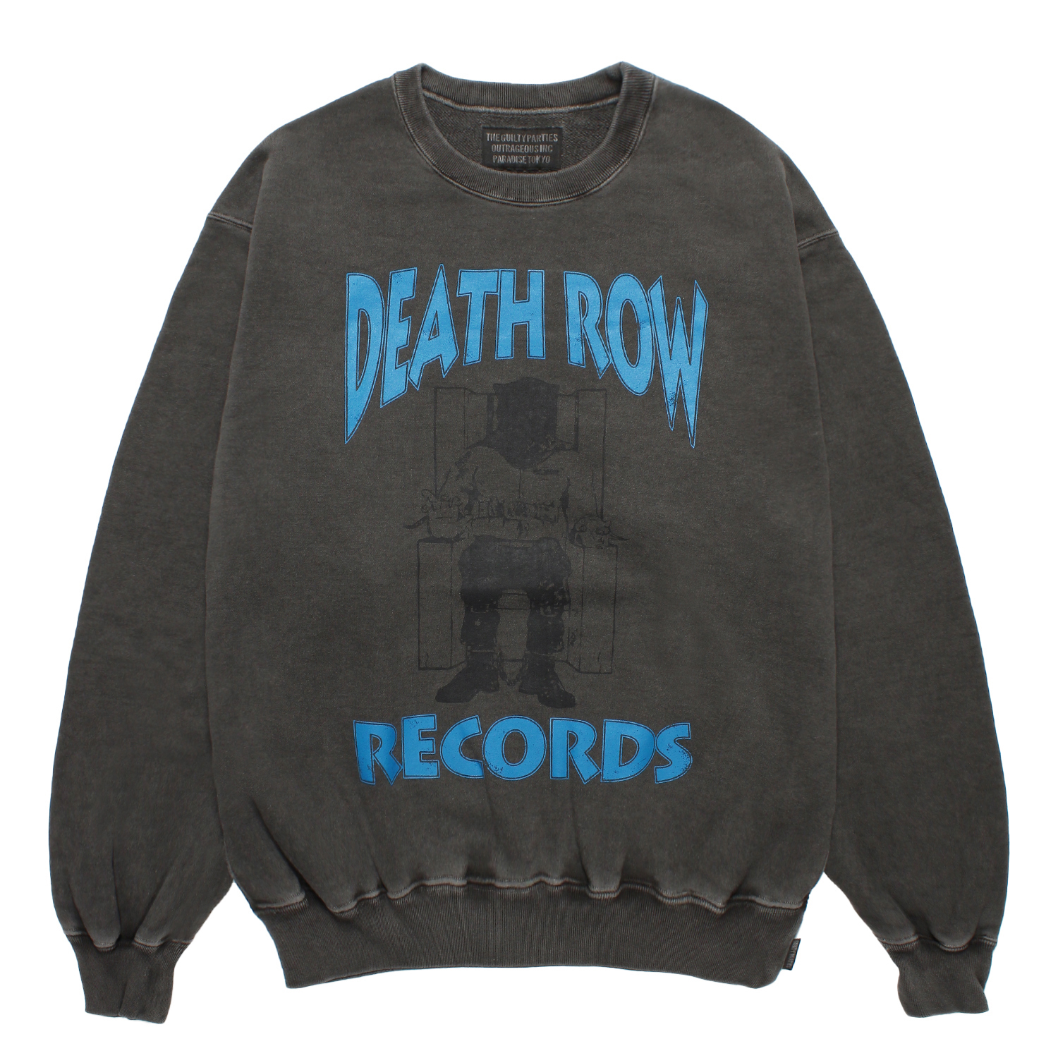 DEATH ROW RECORDS / WASHED MIDDLE WEIGHT CREW NECK SWEAT SHIRT