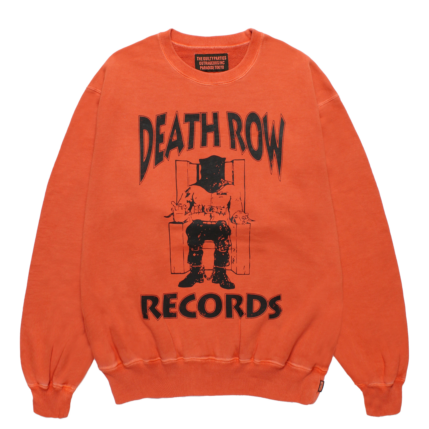 DEATH ROW RECORDS / WASHED MIDDLE WEIGHT CREW NECK SWEAT SHIRT