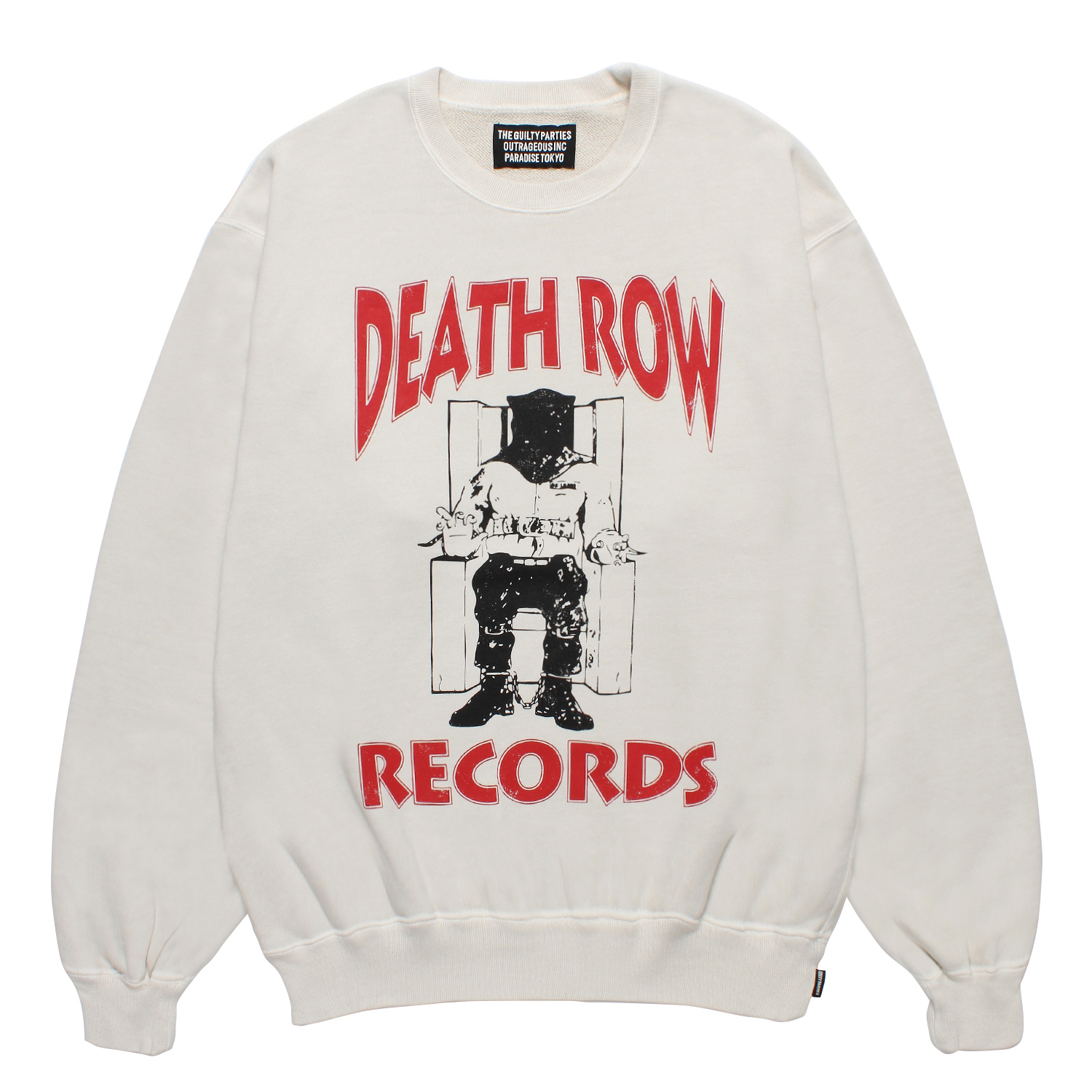 DEATH ROW RECORDS / WASHED MIDDLE WEIGHT CREW NECK SWEAT SHIRT