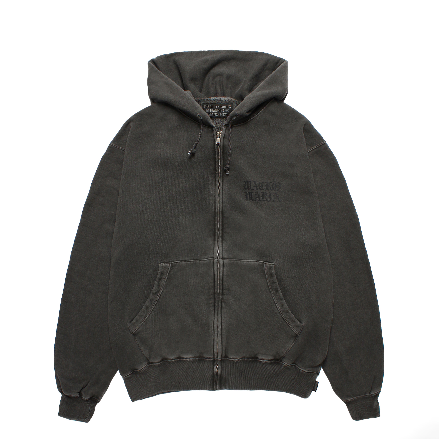 DEATH ROW RECORDS / WASHED MIDDLE WEIGHT FULL ZIP HOODED SWEAT SHIRT