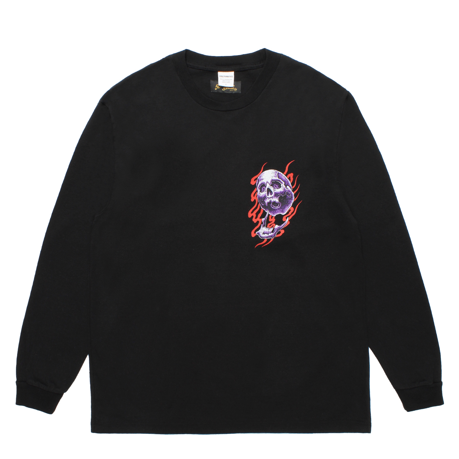 56 TATTOO STUDIO / WASHED HEAVY WEIGHT CREW NECK LONG SLEEVE T-SHIRT