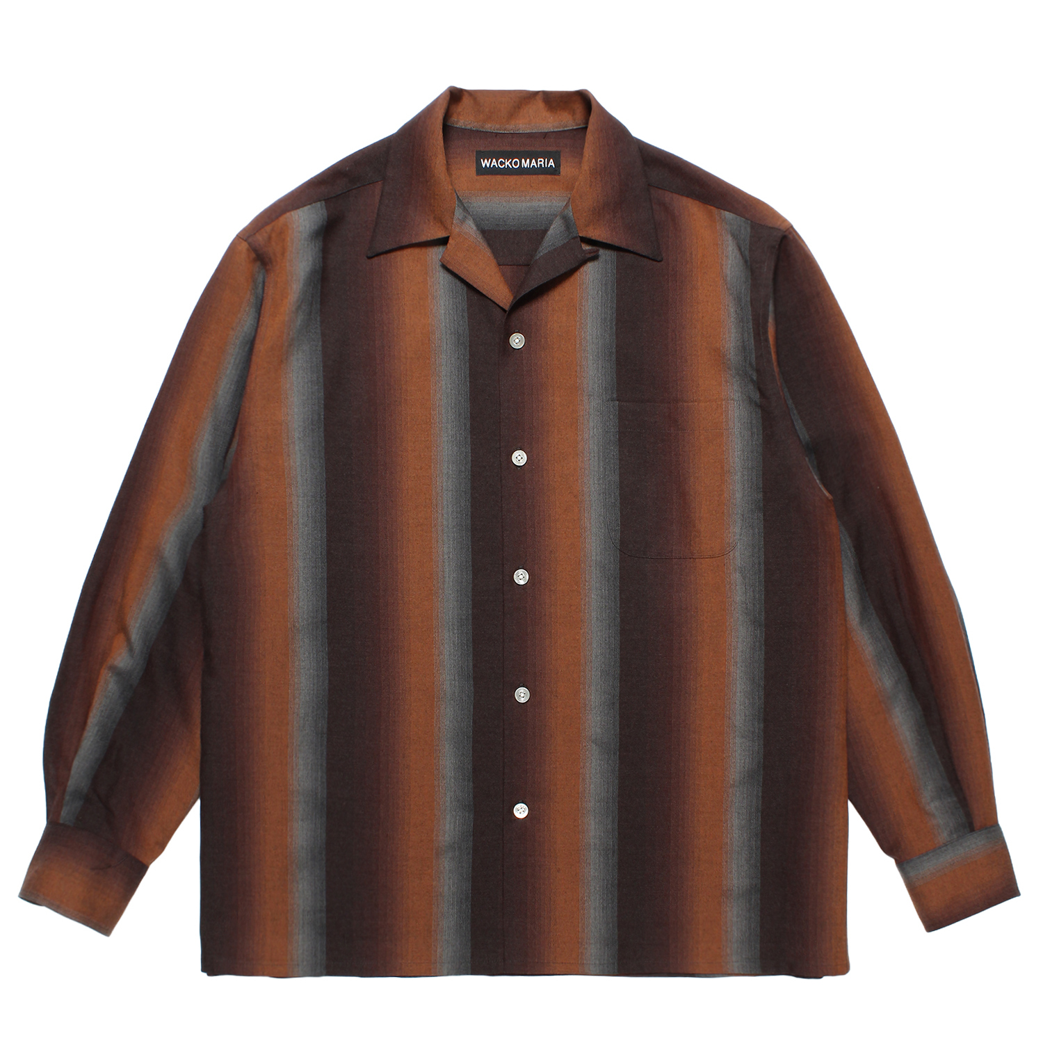 STRIPED OPEN COLLAR SHIRT L/S