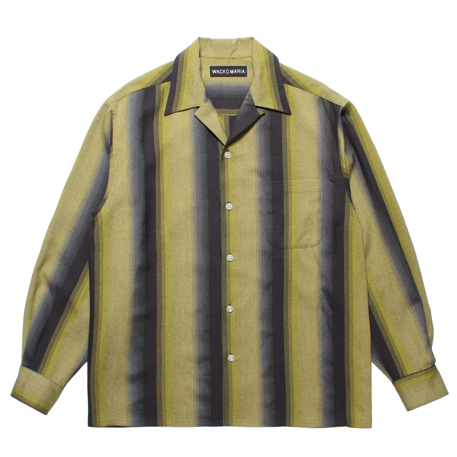 STRIPED OPEN COLLAR SHIRT L/S