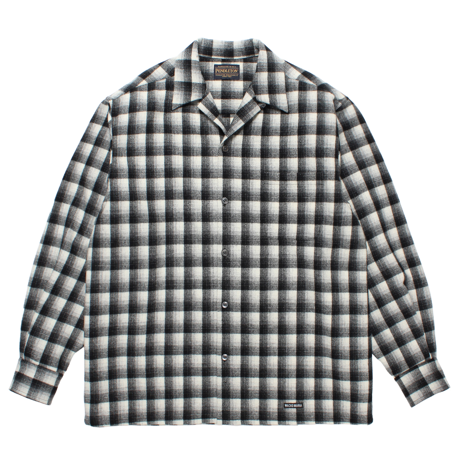 WOOL OMBRE CHECK OPEN SHIRTS (TYPE-1)