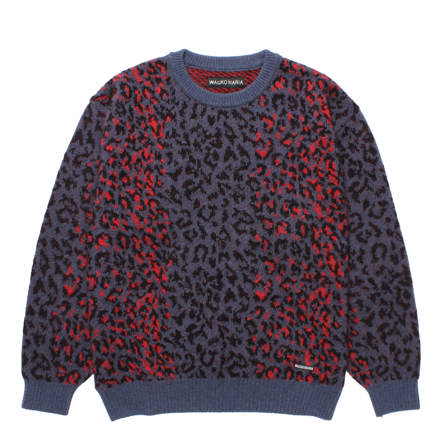 LEOPARD MOHAIR CREW NECK SWEATER