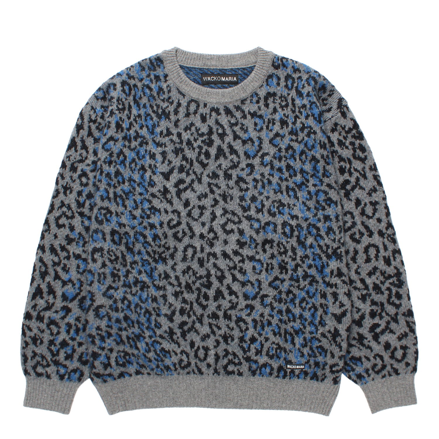 LEOPARD MOHAIR CREW NECK SWEATER