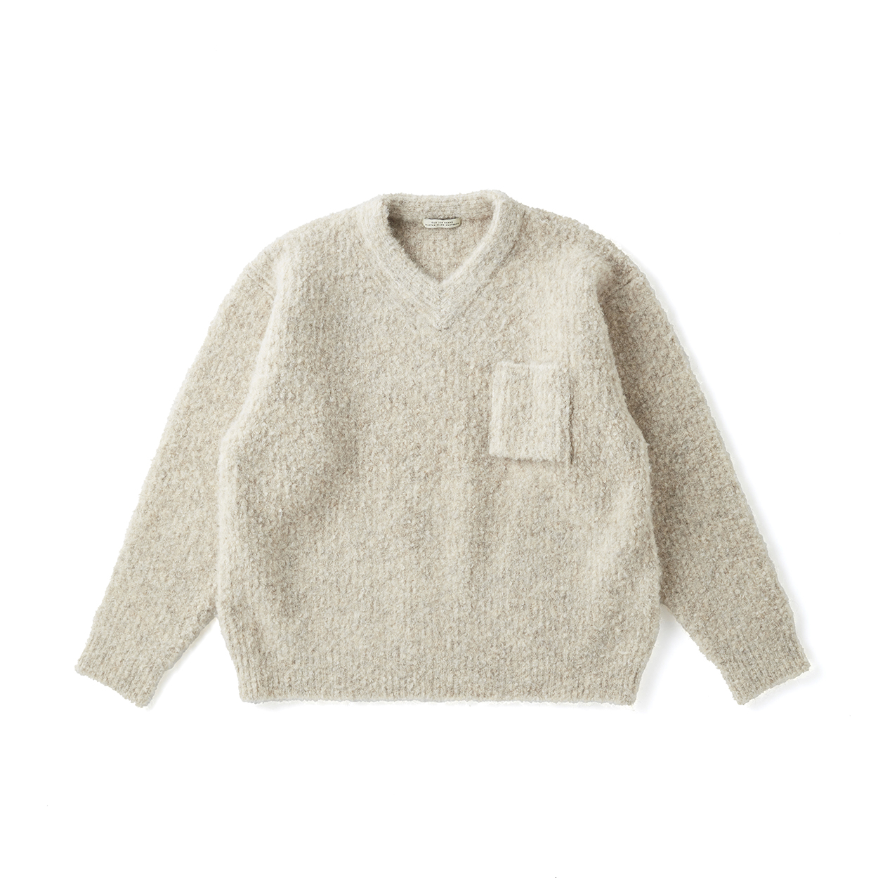 BOUCLE ALPAKA V-NECK SWEATER