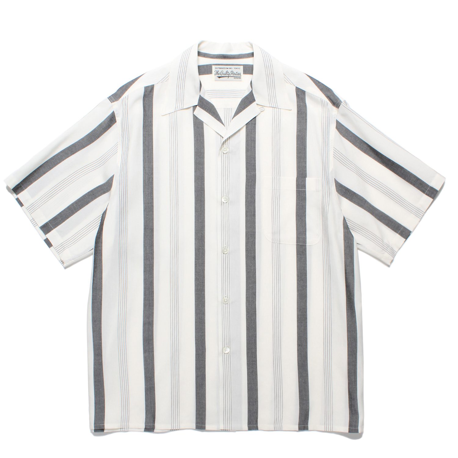 STRIPED OPEN COLLAR SHIRT S/S (TYPE-1)