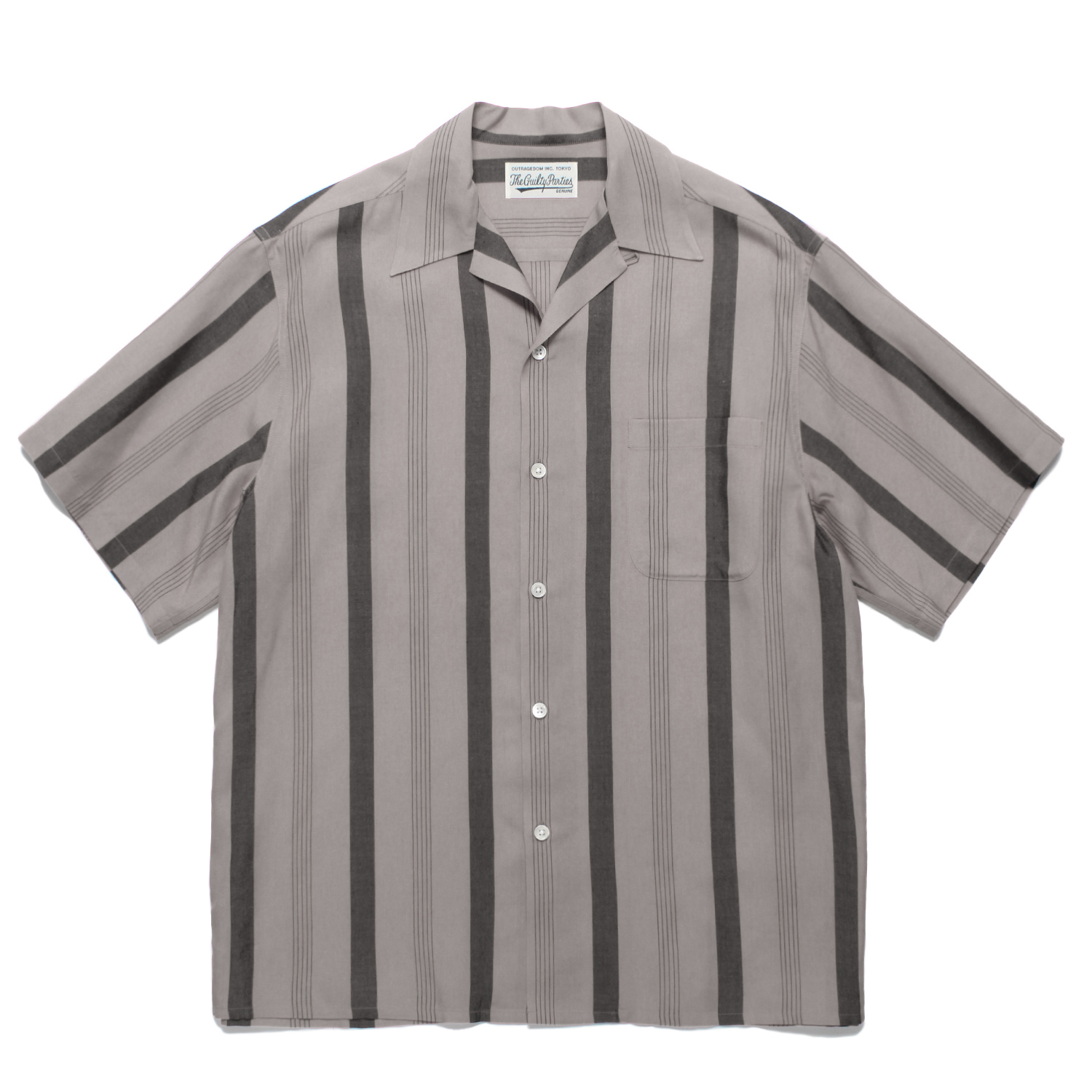 STRIPED OPEN COLLAR SHIRT S/S (TYPE-1)